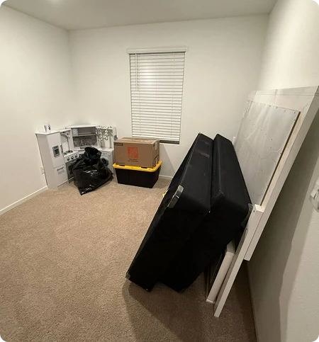 Full service moving team preparing a house for relocation